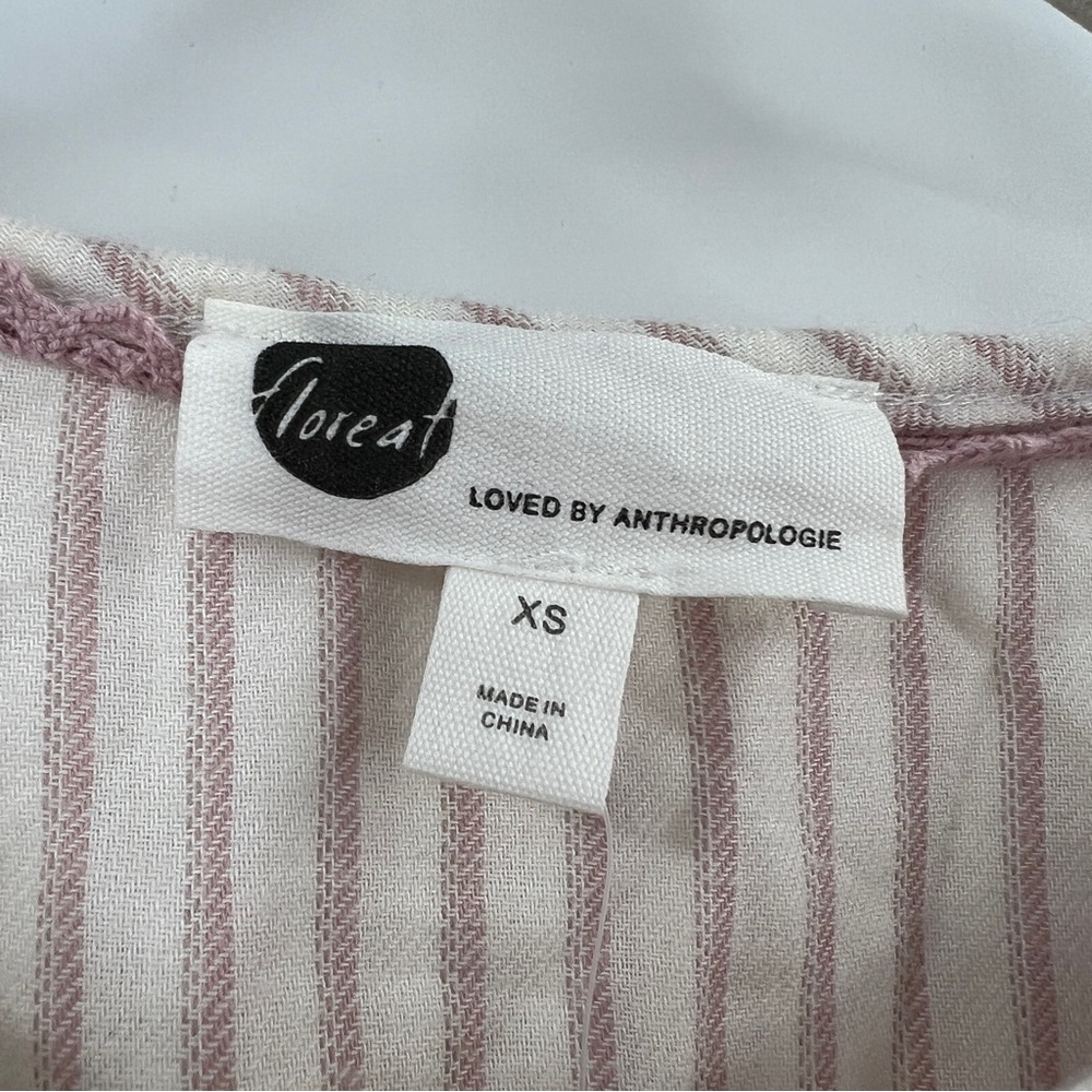 Anthropologie NWT Floreat Striped Sleep Dress Embroidered Long Sleeve size XS - Picture 8 of 10